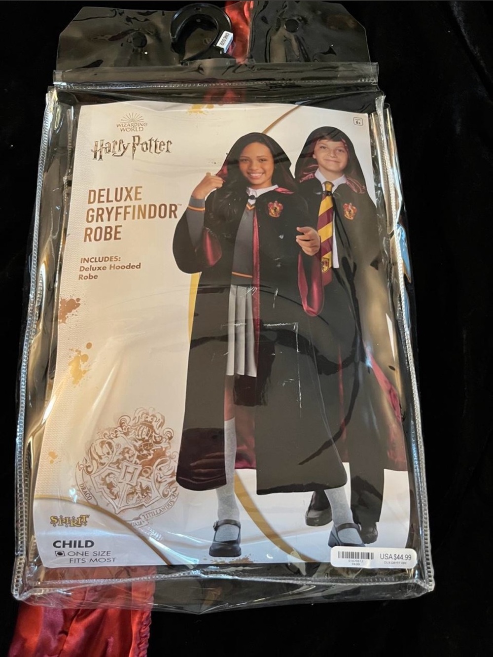 Spirit Halloween Gryffindor Hooded Robe - Black & Red
